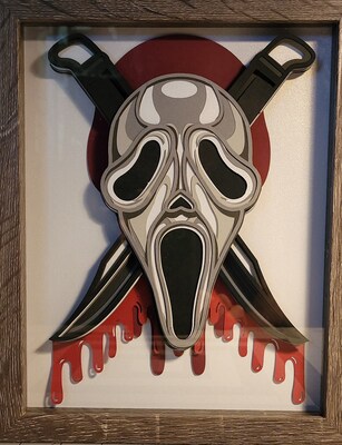 Ghost Face 8x10 3D Shadow Box Art - image1